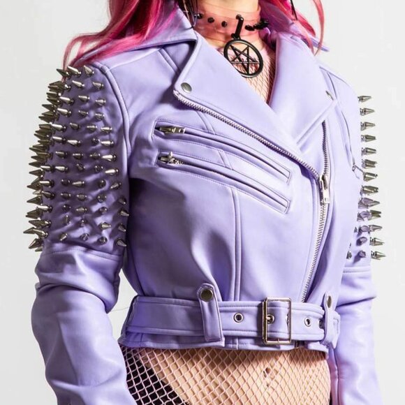 Killstar Jackets & Blazers - Disharmony Biker Jacket [LILAC]